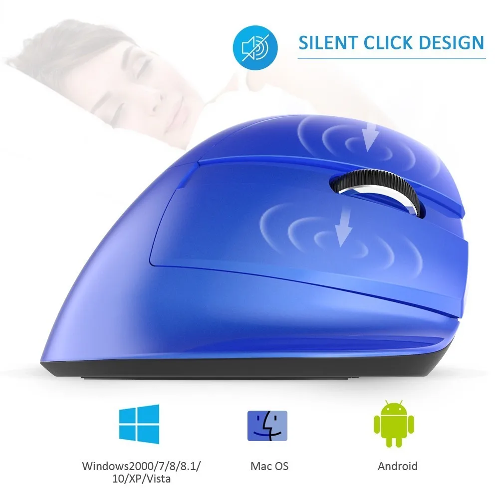 Мышь Delux M618 Mini Беспроводная вертикальная с бесшумным кликом 2 4 ГГц 2400 DPI Bluetooth
