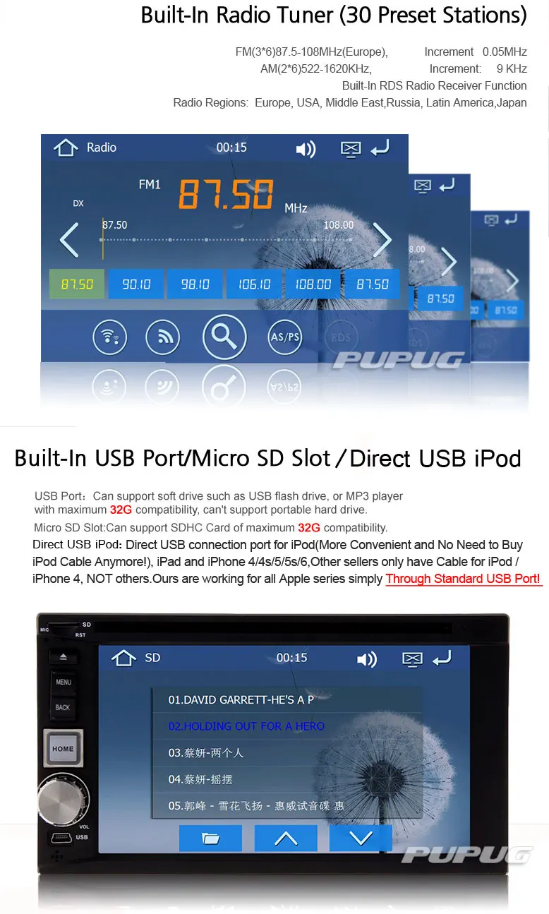 Cheap FM AM RDS 6.2 Inch Touch Screen Autoradio Auto MP3 GPS Map Car DVD BT 3D SD USB HeadUnit PC Sub EQ Stereo Radio 4