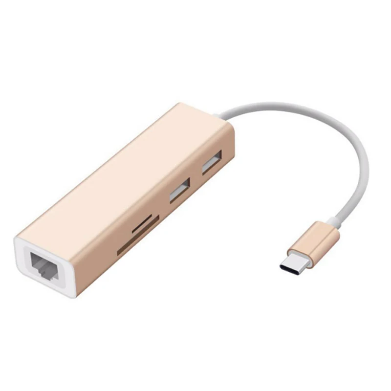 

USB 3.1 Type-C To HUB3.0 USB RJ45 Output SD/TF Card Reader Power Delivery Video HD For MacBook Pro Mobile Phones QJY99