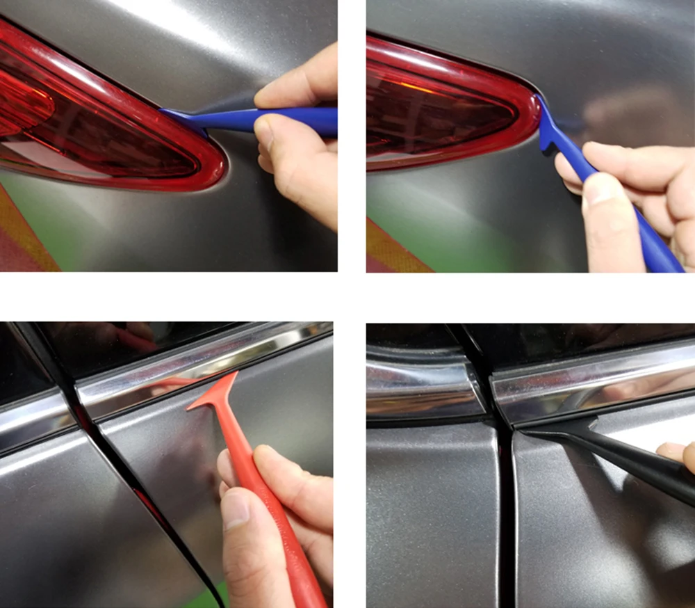 Raspador de Lâmina de Limpeza do Limpador de Borda Ferramentas de Processamento de Old Caixa Vinyl Film Wrap Ferramentas Glue Remover Borda Lacuna Carro Acessórios 3 Pçs - Car 8 High Quality Automóveis e motos