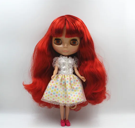 Blygirl Глубокий фиолетовый вьющиеся волосы Blyth Кукла Черная кожа Обнаженная кукла обычное тело 7 суставов может изменить макияж