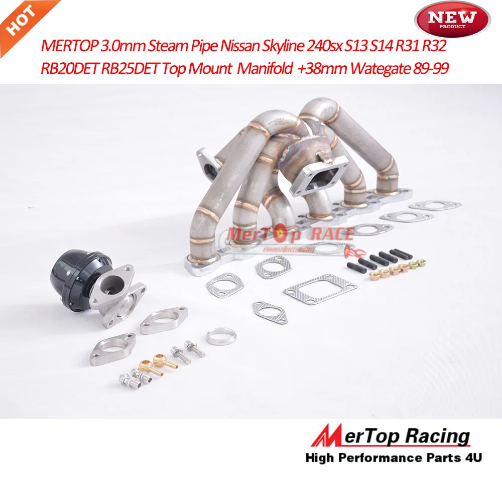 Mertop Racing 3 мм Толстая Паровая труба T3 фланец Верхнее Крепление R32 R33 RB20DET RB20 RB25 RB25DET коллектор+ 38 мм расточка