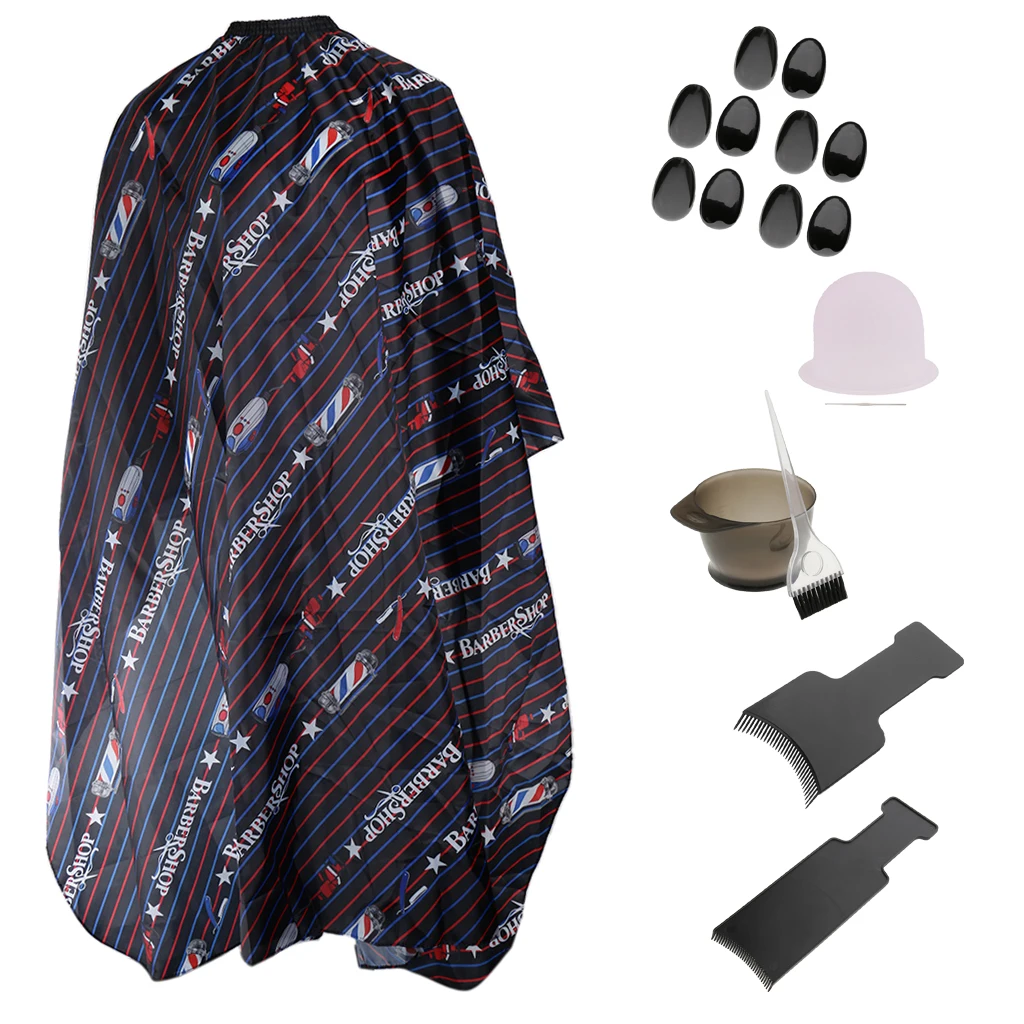Professional Salon Hair Coloring Tools Set Gown Ear Cover Brush Bowl Highlight Cap Board for Hair Coloring Protection 