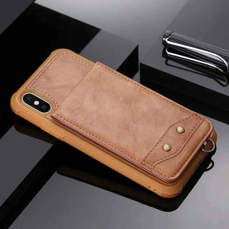 YISHANGOU Vertical Flip Wallet PU Leather Case For iPhone X 7 8 6 6S Plus For Samsung S8 S9 Plus