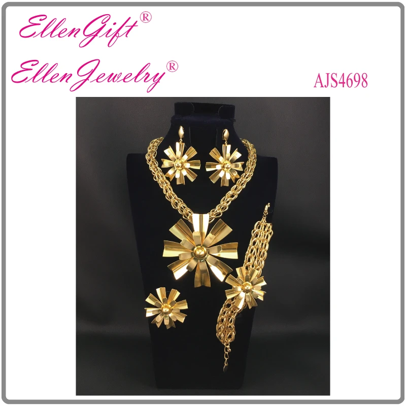 DHL Free Shipping Factory Price High Quality African Gold Jewelry Set AJS4698 | Украшения и аксессуары