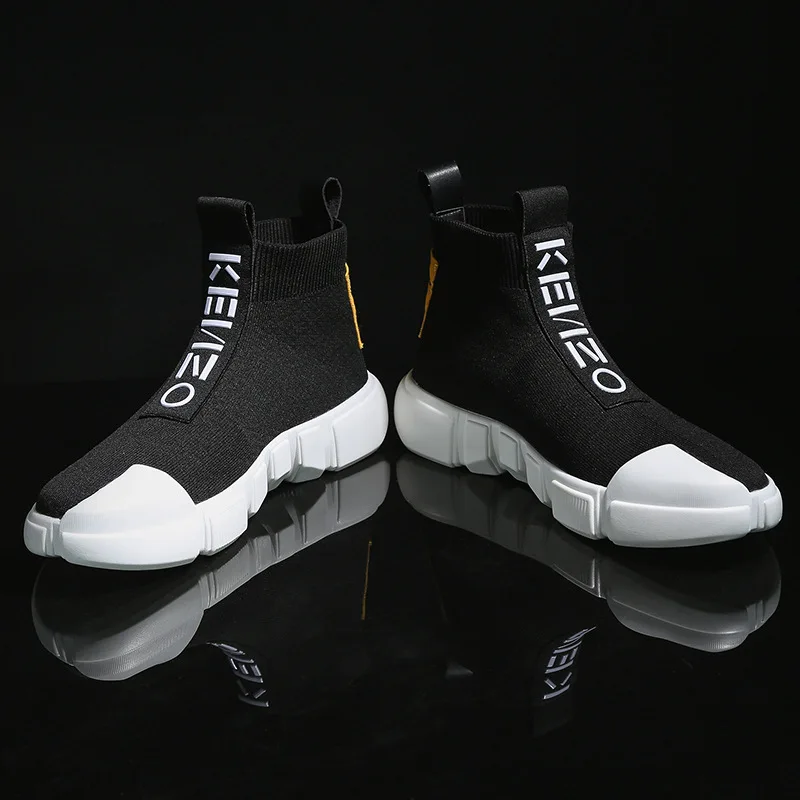 Juventude Ocasional Masculino Primavera Coreana De Versão Maré Yeeloca Meias Sapatos Homens Alto Único Nova Gangue Dos Preto wp57EPq