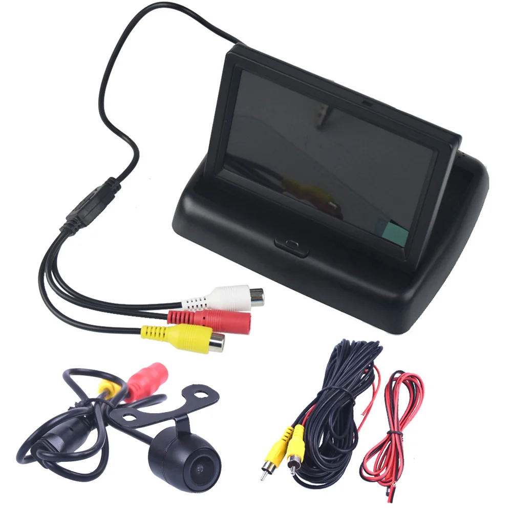 4 3 TFT LCD Folding Car Parking Assistance Monitors DC 12V Support NTSC PAL Car Monitors