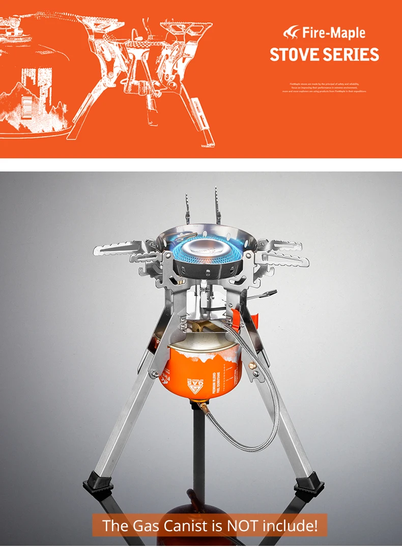 Fire Maple модернизированная супер мощная портативная походная на открытом воздухе цельная газовая плита из нержавеющей стали кухонная плита FMS-108