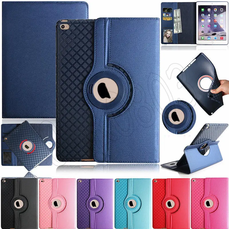 

For Apple iPad 2 3 4 Case 360 Degree Rotating PU Leather Stand Flip Folio Tablet Cover for iPad 2 iPad 3 iPad 4 With Card Slot