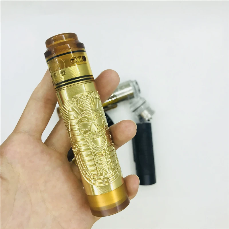 

2019 The Pharaoh Mod with QP Design KALI V2 RDA Mods Kit 25mm Diameter 18650 Battery E Cigarette Vape Kit Vs Slam Piece Mod Kit