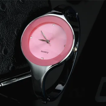 

TIMARCO Pink Dial Women Watch Silver Bangle Stainless Steel Wristwatch Female Rhinestones Quartz Dress Ladies Watches Gift Clock