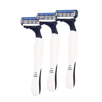 

3pcs/lot Shaving Razor 4-Layers Blades Mens Profession Face Care Stainless Steel Safety Razor Blade High Quality For Man