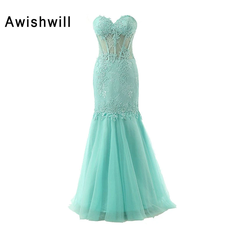aqua evening gown