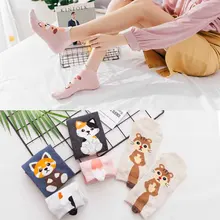 Новые повседневные женские Короткие хлопковые носки стереоскопический мультфильм животных прямые короткие дышащие дезодорирующие носки чулочно-носочные изделия