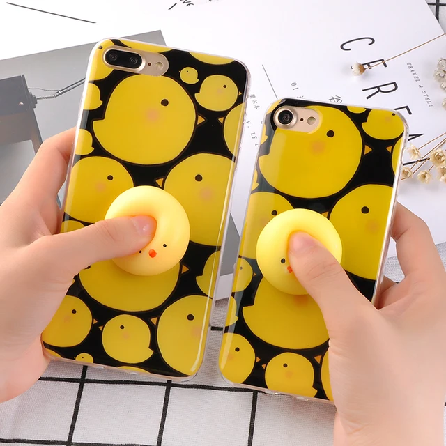 Soft Silicone Squishy Case for iPhone 7 6 6s Plus Cover 3D Cute Funny Pressure Release toy Small