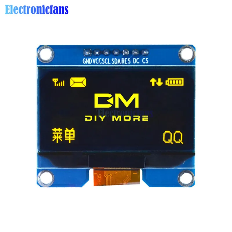 1,54 дюймов SSD1309 OLED Дисплей модуль 128x64 SPI IIC I2C Интерфейс OLED Экран доска 3,3-5 В UART для arduino желтый/белый/синий