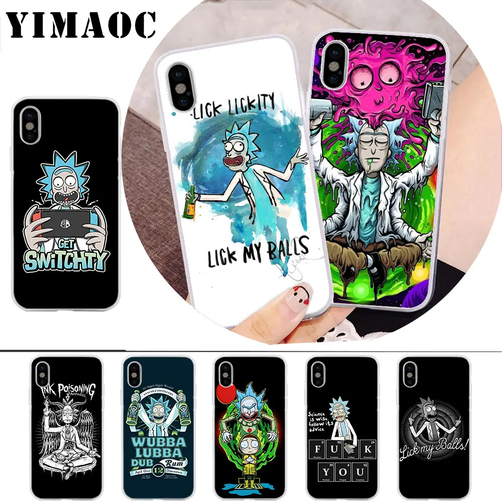 

YIMAOC Rick And Morty DIY Printing Drawing Soft Silicone Case for iPhone X r s Xr Xs Max 8 7 6S 6 Plus 5 5s SE
