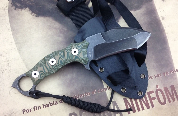 

American kami DC53 Gray Hunting Knife Survival Knives Fixed Blade G10 Handle Good Sharpest