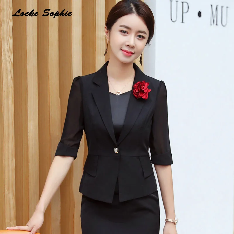 1pcs Women Plus size Blazers coats 2019 Summer cotton Single button hollow Small Suits jackets ladies Skinny Blazers Suits coats