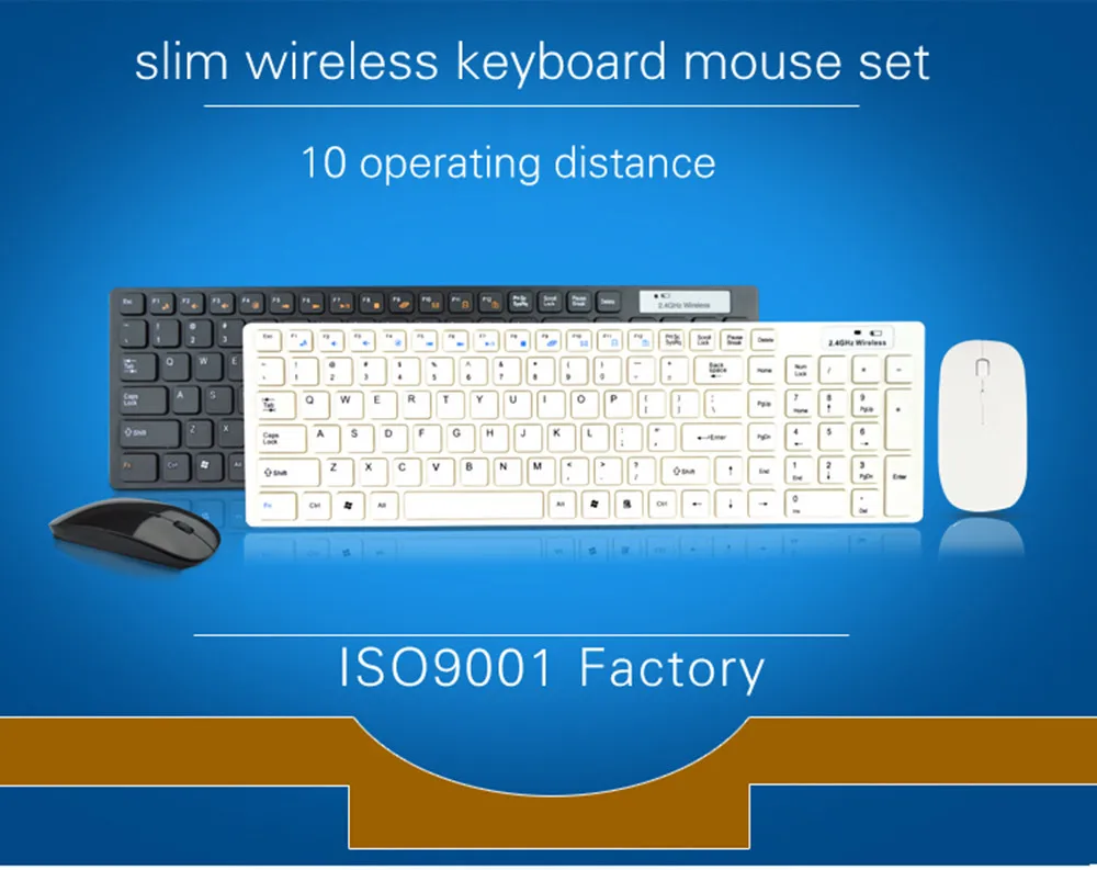 Беспроводная клавиатура и мышь, высокое качество, ультра тонкая портативная беспроводная клавиатура 2,4 ГГц, набор оптической беспроводной мыши 20J