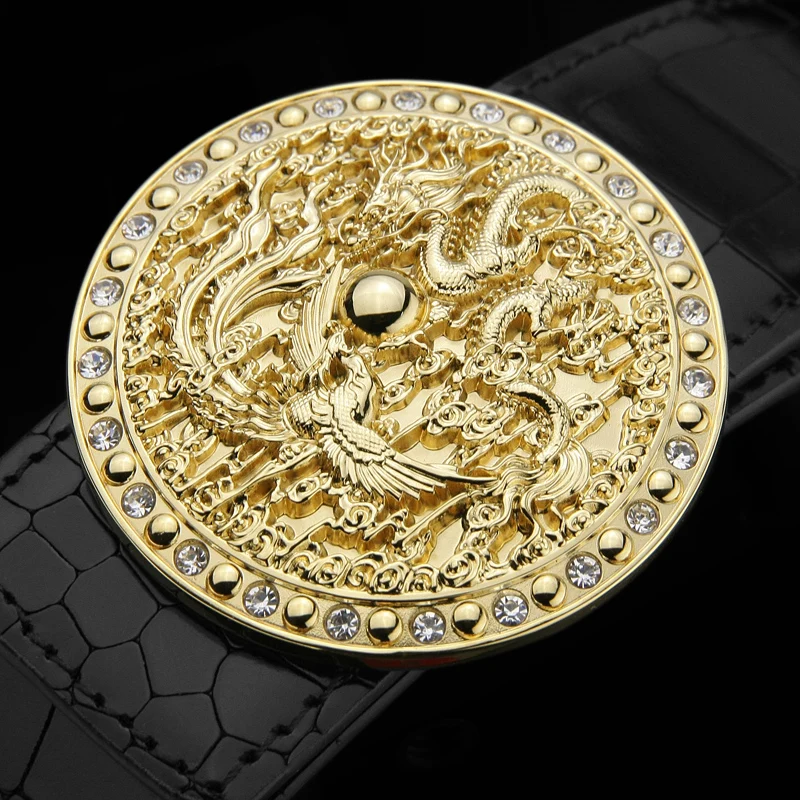 

High Quality Dragon belt men designers genuine leather belt fashion Copper round buckle cowhide belts luxury brand Waist Strap