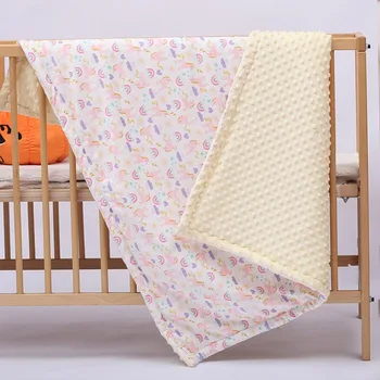 

Baby Summer Quilted Quilt Newborn Cartoon Throw Blanket for Stroller Crib Warm Swaddling Wrap Infant Bedding 155x115cm