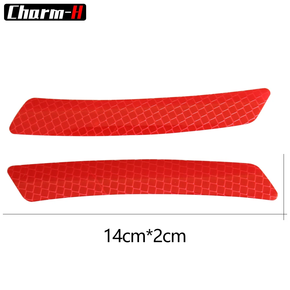 2pcs for BMW Ford Benz Audi Universal Reflective Tape Strip Mark Safety Warning Sign Marking Truck Wheel Eyebrow Decal Sticker