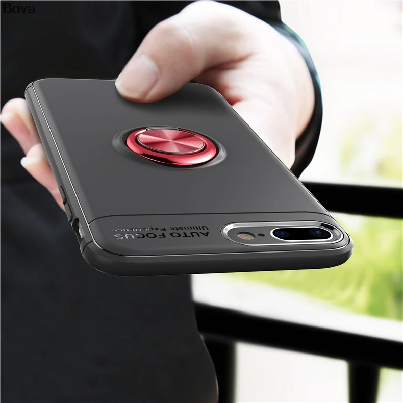 ТПУ силиконовый чехол для iPhone 7 8 с подставкой Чехол кольцом пальца Plus