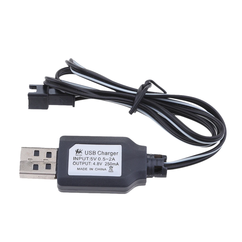 

4.8V Ni/Cd Battery Charging Cable USB To SM Plug For RC Car Drone Robot Black USB male to SM female plug cable