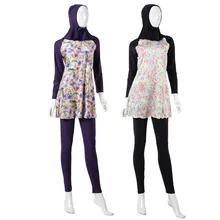 Hot modest XS XXXL spandex 3 pcs style Muslim swimsuits breathable sportswear Adult Islamic swimwear