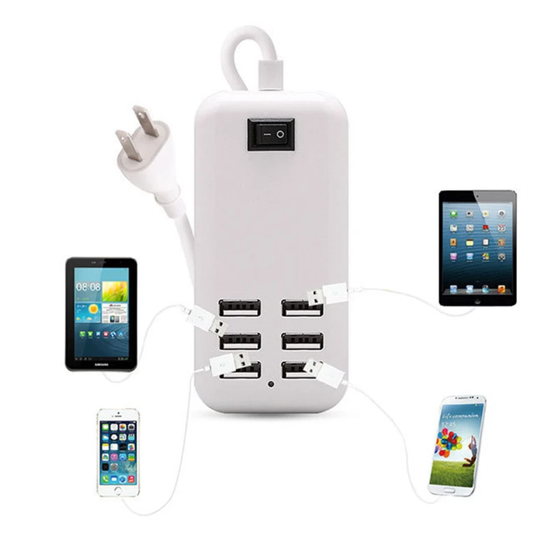Goede Universele 6 Poorten USB Oplader Voor iPhone iPad Samsung Meerdere Muur Opladen 5 v 3A EU UK ONS Plug Adapter Mobiele Telefoon