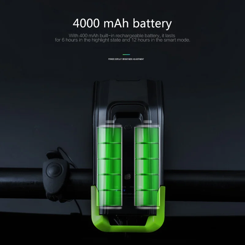 Flash Deal 4000mAh Smart Bicycle Front Light 120dB Horn USB Rechargeable MTB Road Bike LED Headlight Waterproof Touch Cycling FlashLight 2 Flash Deal 4000mAh Smart Bicycle Front Light 120dB Horn USB Rechargeable MTB Road Bike LED Headlight Waterproof Touch Cycling FlashLight 2