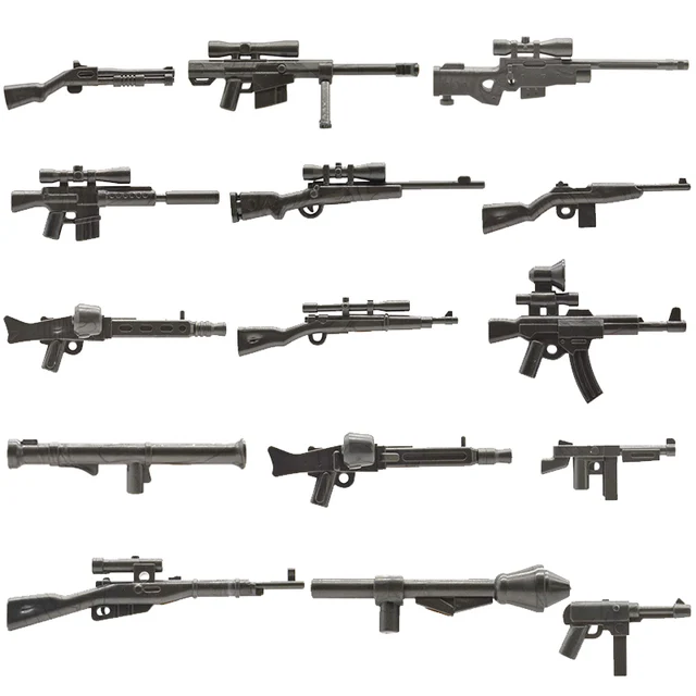 10pcs lot rifle hcsr mg42 m1a1 bazooka world war ii military