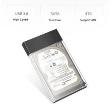 Прозрачный чехол для жесткого диска USB 3,1 UASP type C на Sata 3,0 2,5 дюйма с кабелем type C