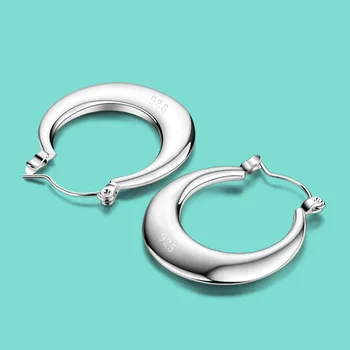 

fashion women's 925 sterling silver earrings Concise style Circular earrings lady popular jewelry Valentine's day gifts