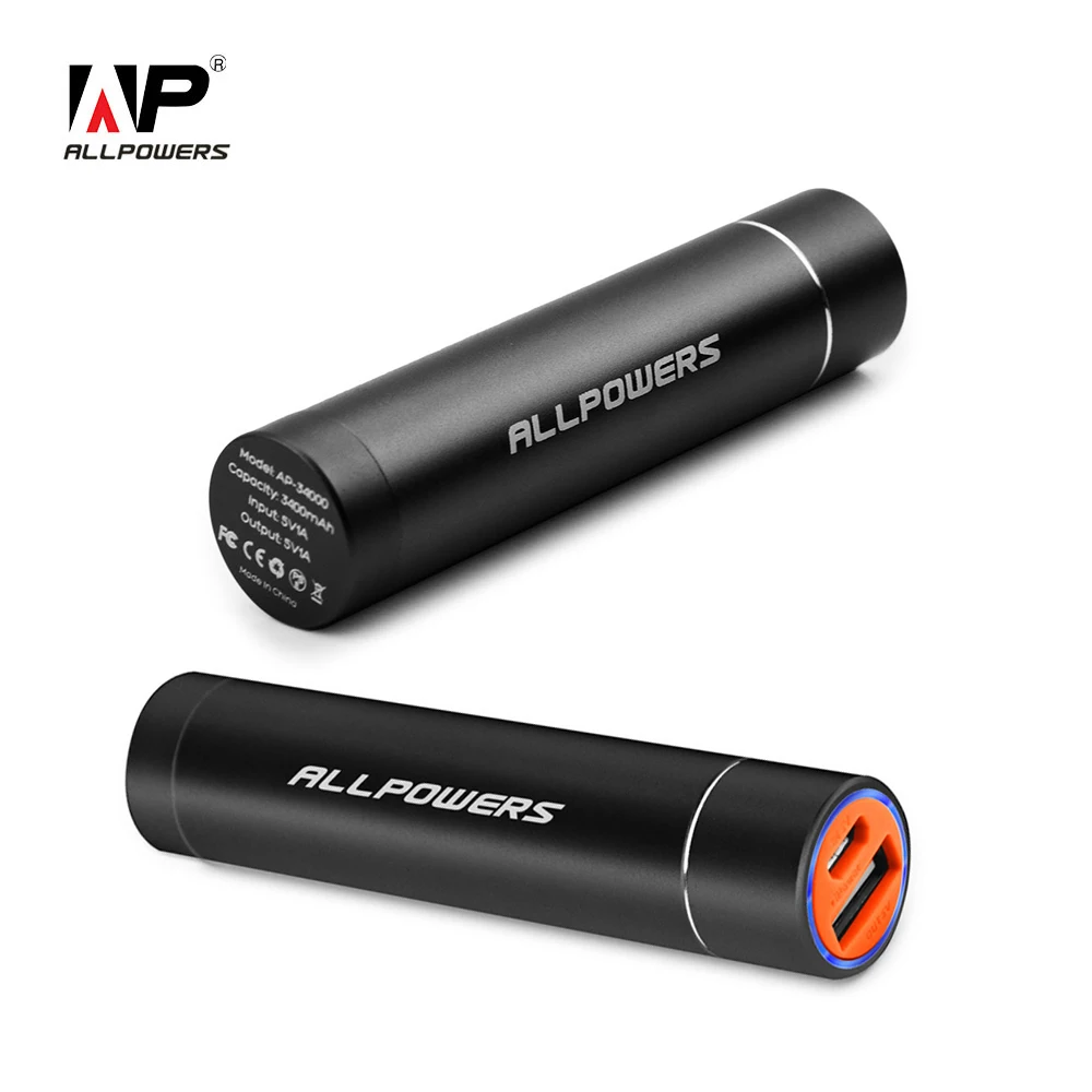 ALLPOWERS Mini Power Bank 3400mAh Dual USB Portable LCD Powerbank External Battery Charger Pack for Mobile Phones