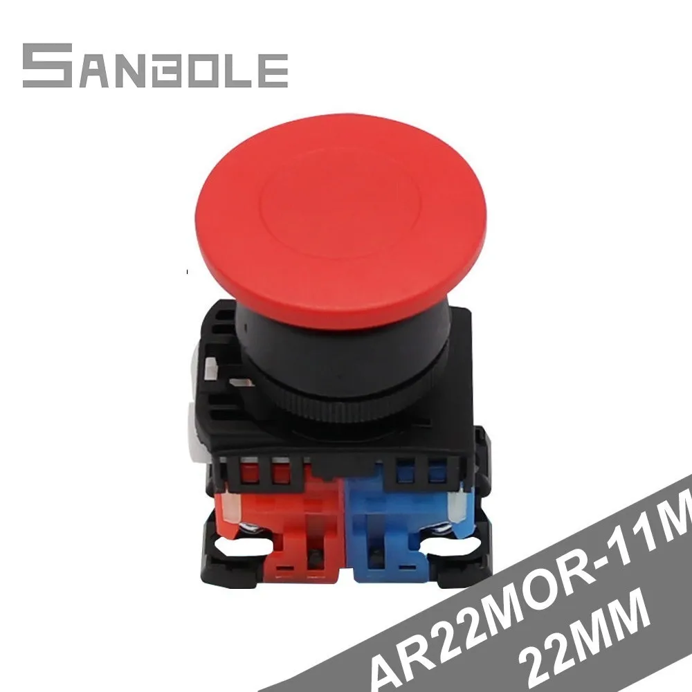 

22mm Push Button Switch AR22MOR-11M Mushroom Head Reset Red Round Head Point-operated manual control switches