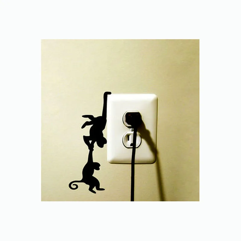 

Is Playing An Interesting Two Monkeys Switch Stickers Vinyl Baby Room Decorative Wall Stickers 2SS0075