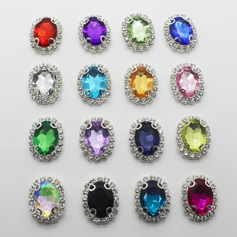 10pcs20*25mm oval rhinestone decorative buckle diamond buckle handmade material packaging ribbon jewelry buckle accessories