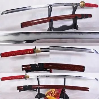 

TOP QUALITY FOLDED STEEL CLAY TEMPERED JAPANESE SWORD KATANA UNOKUBI-ZUKURI BLAD