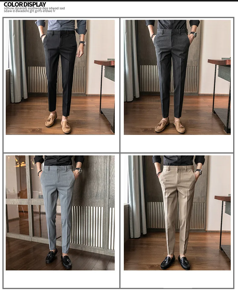 MRMT 2019 новые осенние и зимние мужские брюки Slim Fit повседневные брюки для мужчин прямые Маленькие ноги длинные брюки