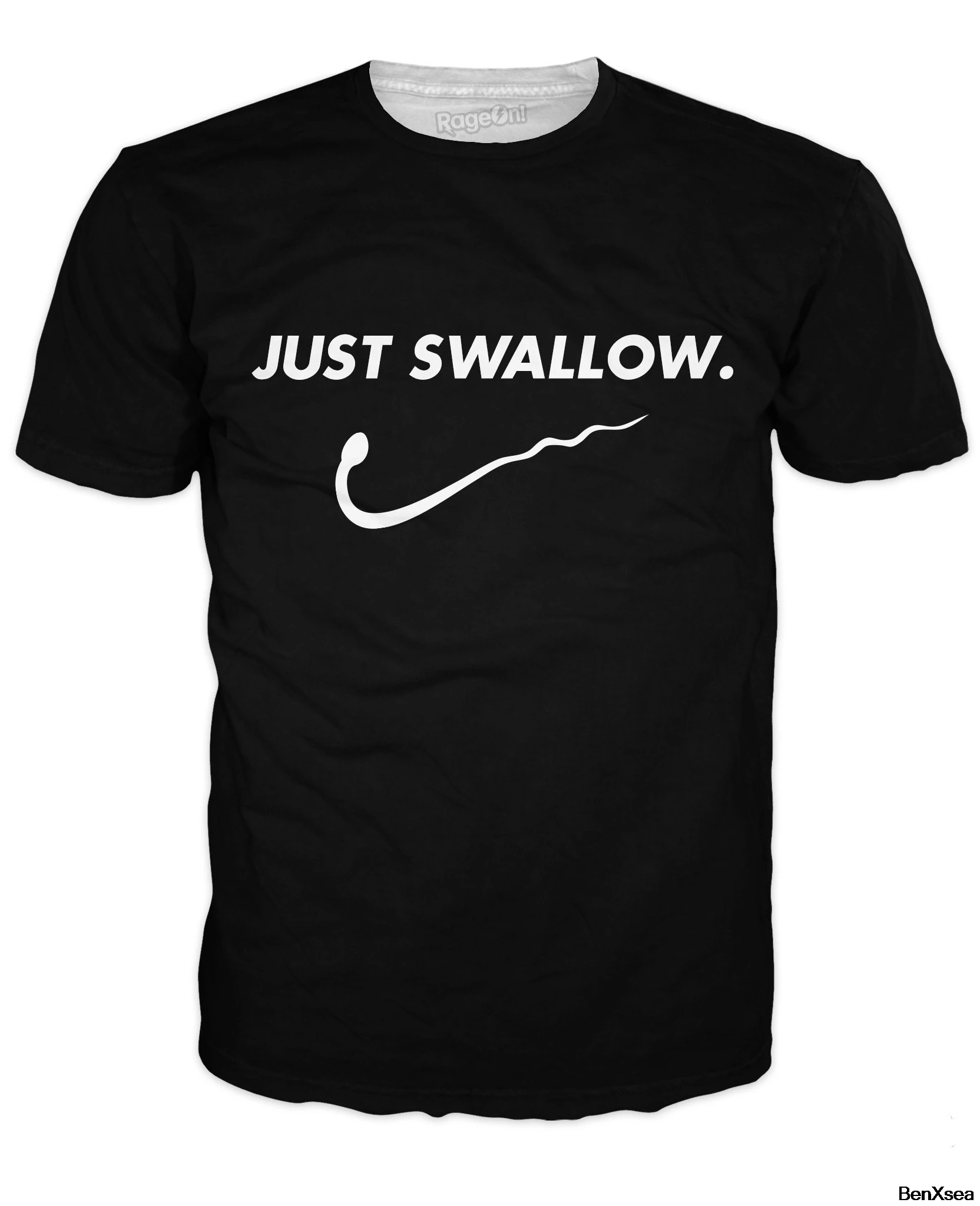 

2018 Printed Fashion Just Swallow T-Shirt Hip Hop Famous Brand Top Tees