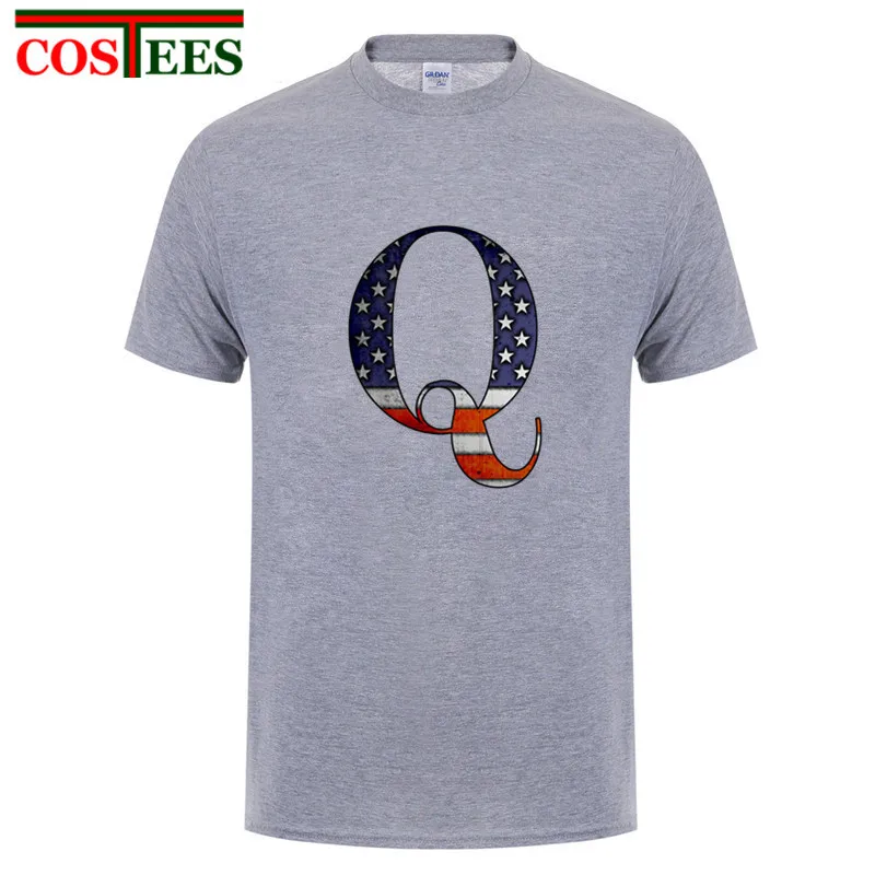 Vintage QAnon Freedom Movement T shirt men The Big Q Anon America flag