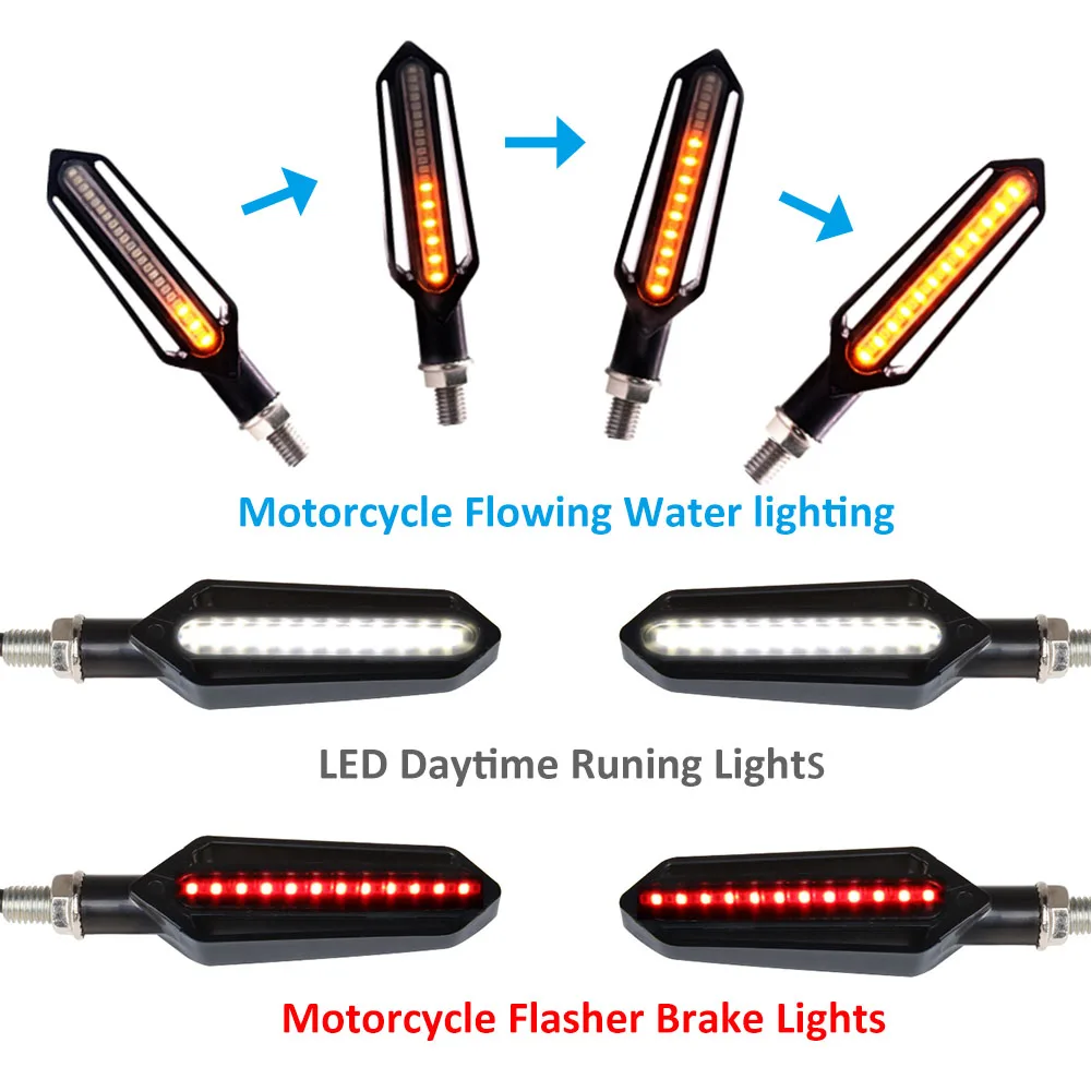 

Flowing flicker led motorcycle turn signal Lights Blinkers FOR bmw 1200gs bmw f650 r1200rt scrambler honda steed 400 cbr250r