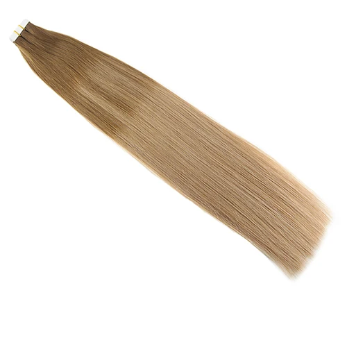 Moresoo, 14-24 дюйма, накладные волосы на ленте, человеческие волосы, Balayage, блонд, Remy, волосы для наращивания на коже, 2,5 г/шт., 25 г-100 г - Цвет: 8-16