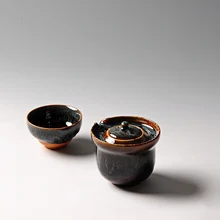 Переменная чашка для глазури Temmoku чайные сервизы, изменение печи китайский чайный набор кунг-фу, керамический чайник чайная чашка, портативный дорожный чайный сервиз, Gaiwan