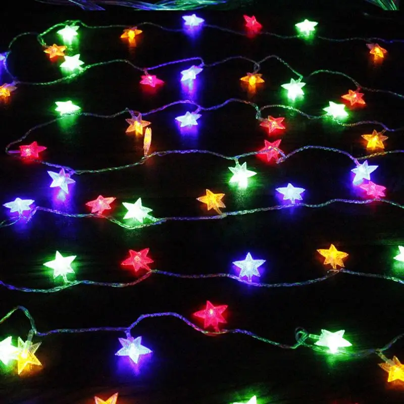 

6pcs/lot Fantasy Star Design String Lights Multicolor 9 Meter LED Flashing Lamps Christmas New Year Festival Decoration HX455