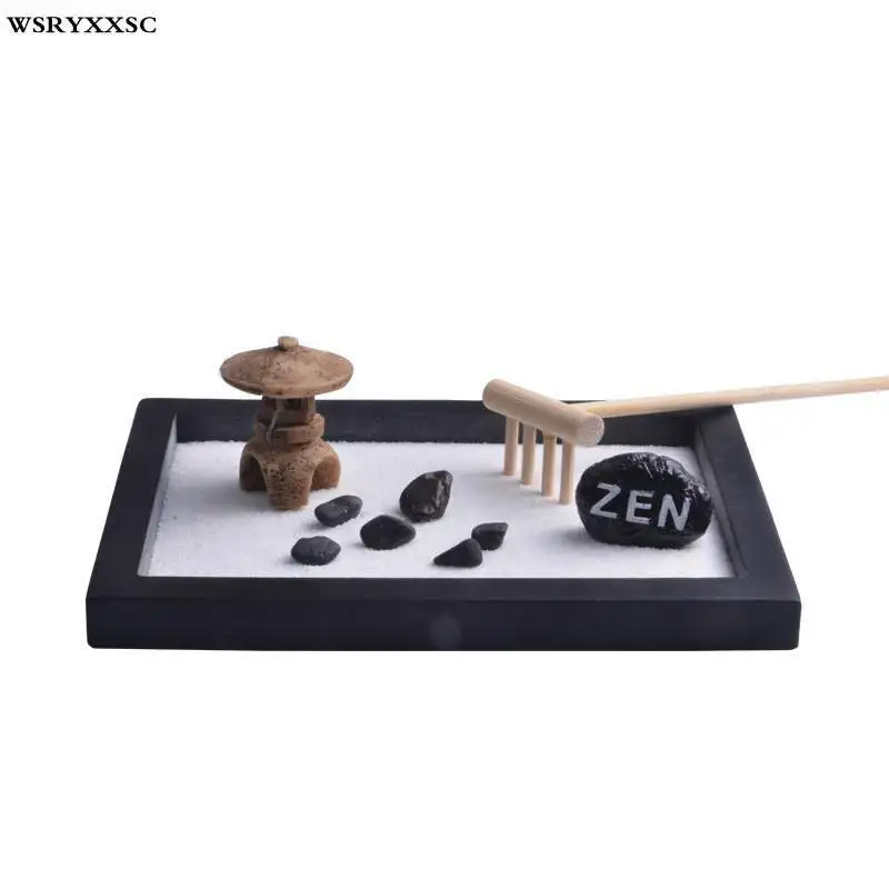 Zen Sandy Wooden Craft Zen Garden Decorative,Resin Crafts Decorations