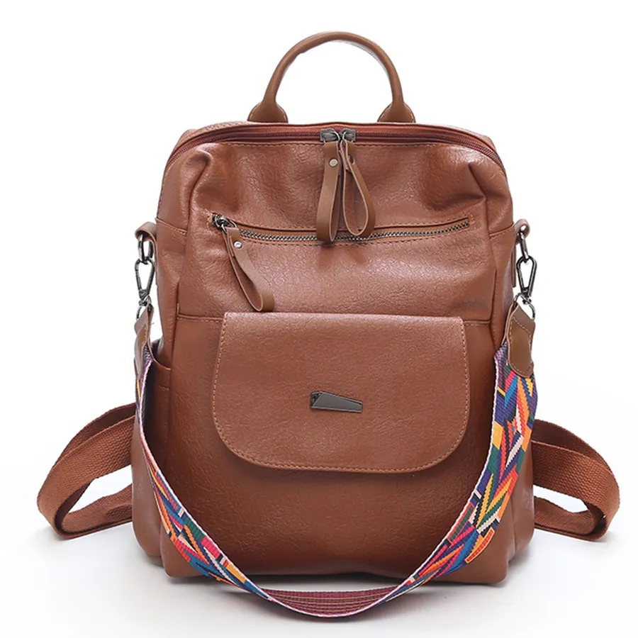 Compra MAGICYZ Vintage Retro Mujeres Mochila Escuela Correa Colorida Bolsa  De Cuero Mochilas Escolares Para Adolescentes Mochila Grande Femenina #  187098 Barato | Entrega Rápida Y Calidad | Es.Dhgate