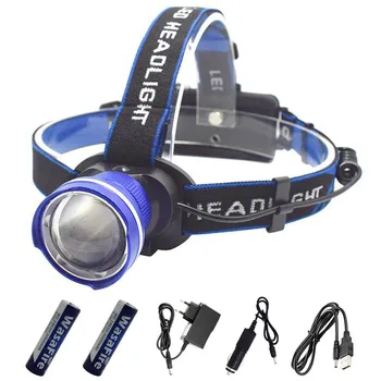 

Zoomable LED Headlamp XML T6 2000lm frontal LED Headlight Forehead Flashlight Running Light Head Lamp Torch 18650 Battery Charge